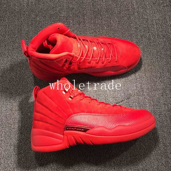 

Бесплатная доставка Мужская обувь 12s 12 Красная замша Баскетбол обувь США Размер 8-