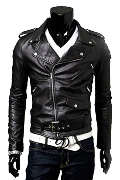 

wholesale- men's cool fit punk zip motorcycle jacket deep, Black;brown