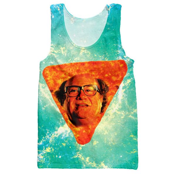 

wholesale- funny tank danny devito in nacho cheese flavor vest sleeveless shirt men jersey male camisetas fashion clothing sportswear, White;black