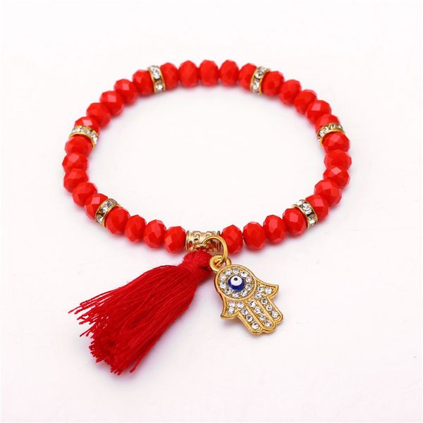 

wholesale-fashion evil eye tassel red bracelets for women men gold hand bracelet femme with stones turkish jewelryb-b10116, Golden;silver