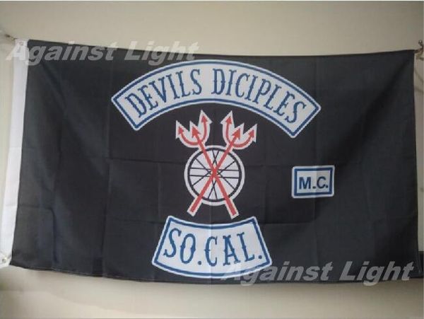 

Дьяволы Diciples MC флаг 90 х 150 см полиэстер американский Канада мотоцикл клуб один процент байкер баннер