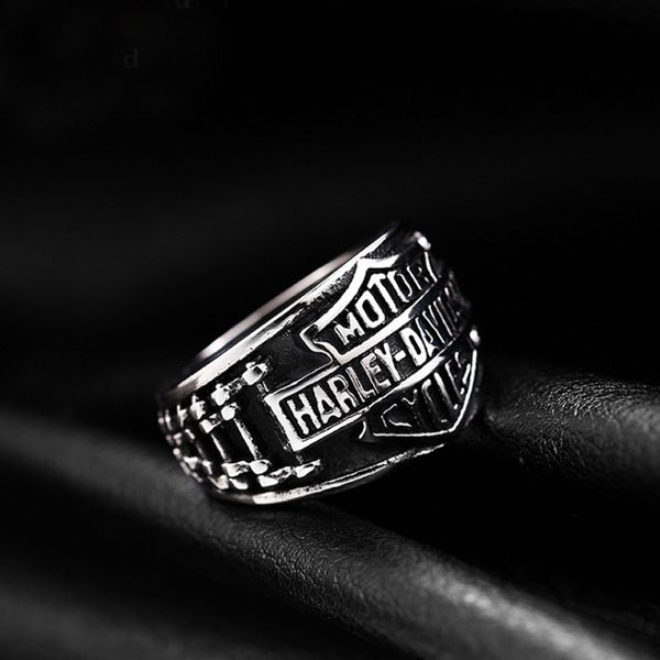 

ретро кольца из нержавеющей стали, Davidson мотоцикл цепи серебристый ювелирные изде