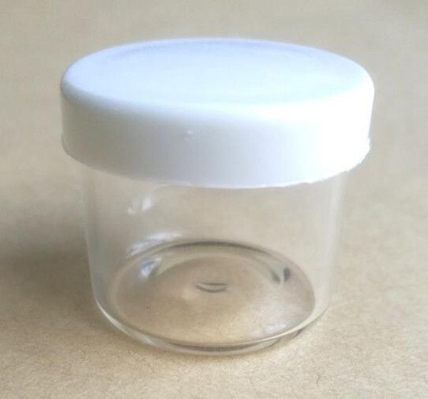 

6ml wax oil glass jars hot selling mini small containers for e liquid wax dry herb eye cream with PE lid