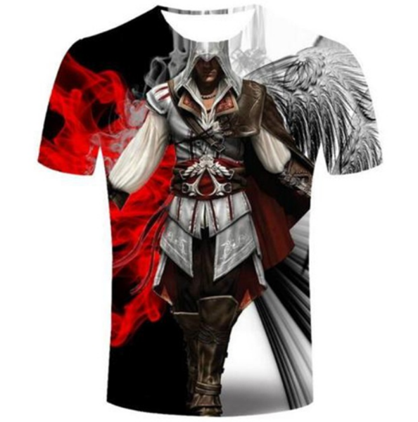 

новая мужская мода / женщины assassins creed t-shirt летнего стиль смешные унисекс 3d печать повседневный t-shirt aa290, White;black
