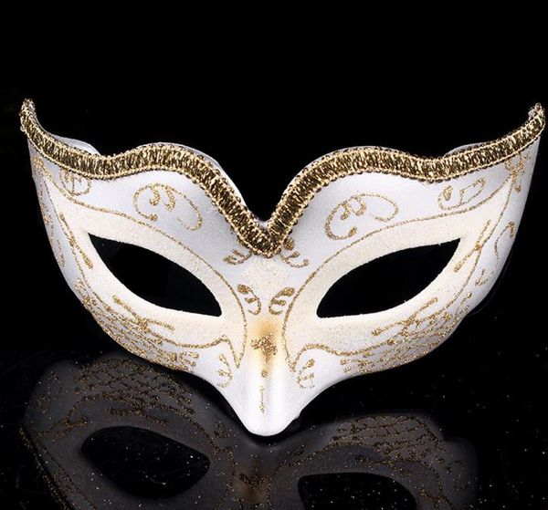 Baile de Máscaras Máscara de Dança Moda Feminina Traje Fancy Dress Prom Eye Mask Mardi Party Máscaras de Casamento Gold Glitter Edge Presente