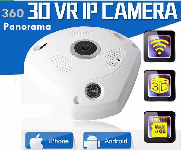 

1.3 megapixel 960p 360 градусов рыбий глаз панорамная камера hd беспроводной vr панорама hd ip-камера p2p крытый cam безопасности wifi камер