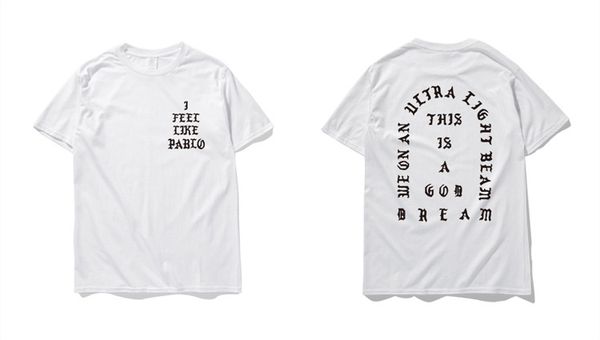 

men's t-shirts summer i feel like pablo Tee short Sleeve O-neck T-Shirt Kanye West Letter Print casual tees male clothing