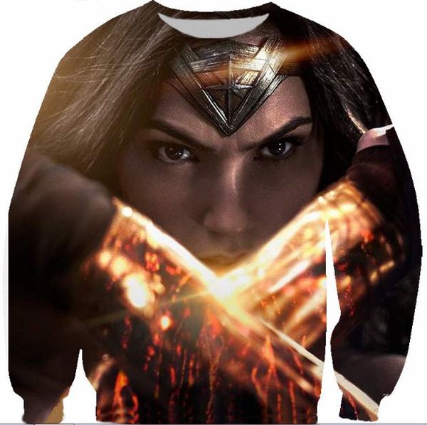 

новейшая мода женская / мужская кинозвезда гал гадотчрис сосна harajuku стиль смешно 3d печати повседневная crewneck толстовка плюс размер b, Black