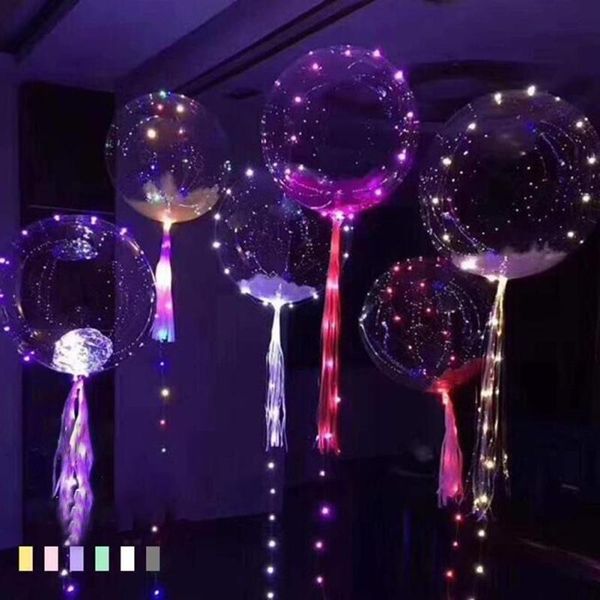 Novelty 18/" Multicolor LED Light Luminous Bubble Balloon for Wedding Party Decor