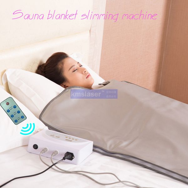

selling 2 zone far infrared body slimming sauna blanket heating therapy slim bag spa weight loss detox machine