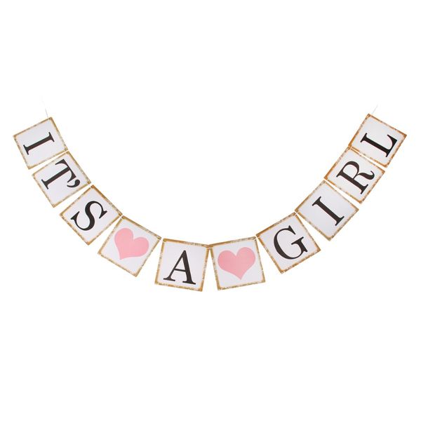 It/'s a Girl//Boy Baby Shower Banner Bunting Garland Rustic Letter Party Decor