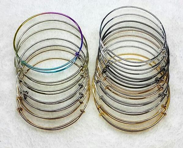 

10pcs/lot mix colors adjustable bangle bracelets chains jewelry findings components for diy craft bracelet gift br002, Silver