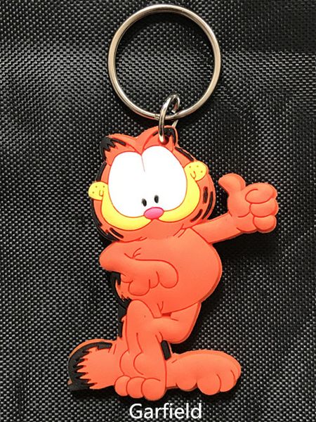 

симпатичные Garfield ПВХ резиновые двухсторонние брелки кольцо детские игрушки милый мультфильм Garfield брелки ребенка подарок новый стиль