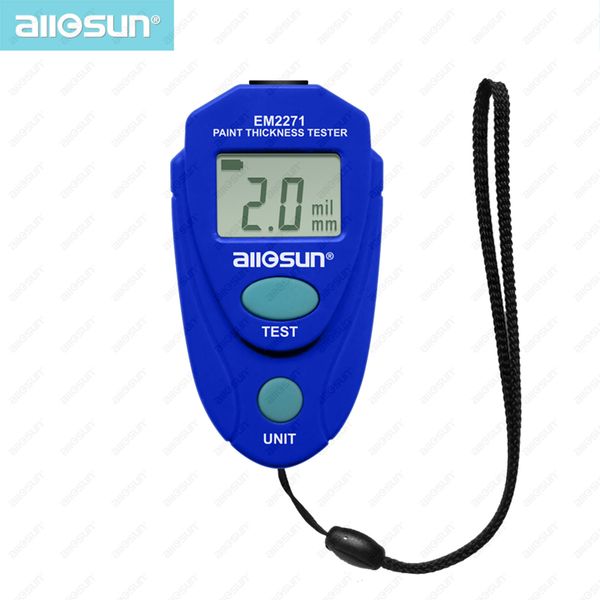 

mini digital lcd coating thickness gauge automotive paint thickness meter resolution 0.1mm/1mil enamel plastic epoxy all sun em2271