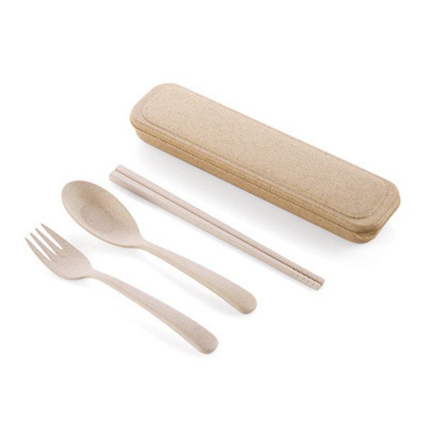 

wholesale- 3pcs portable tableware creative students travel chopsticks spoon forks set fashion design chinese style high quality