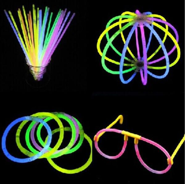 

100 шт. / компл. X 8"Light up Toys Glow Stick браслеты смешанные цвета партия выступает за постав