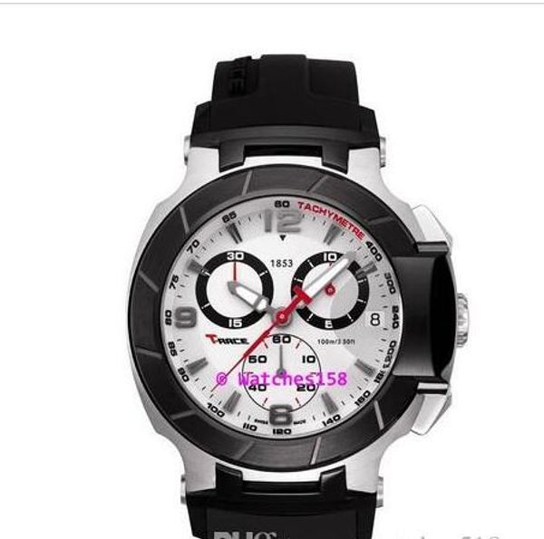 

New Men's T048 Sport Quartz Watch CHRONOGRAPH White Dial with Black Silicone Strap T048.417.27.037.00