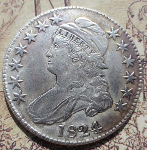 

1824 Capped Bust Half Dollars Copy Coins Free Shipping High Quality old style Copy coin Free shipping