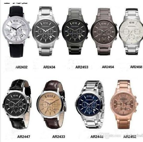 

Wholesale-NEW AR2434 AR2447 AR2433 AR2448 AR2432 ar2453 ar2452 ar2454 CHRONOGRAPH MEN'S WATCH BLUE DIAL WATCH Free shipping + original box