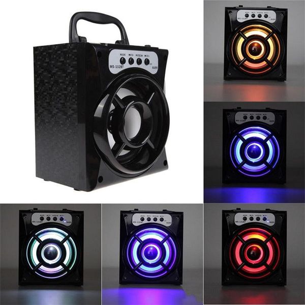 MS-132BT Mini Portátil Sem Fio Bluetooth Quadrado Speaker Suporte Rádio FM LEVOU Shinning TF / Micro Cartão SD Música Tocando DHL FEDEX