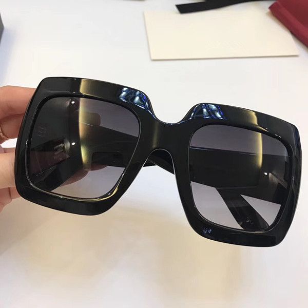 

Popular luxury women brand ungla e de igner 0053 ummer generou tyle quare full frame olid color gla e uv protection, White;black