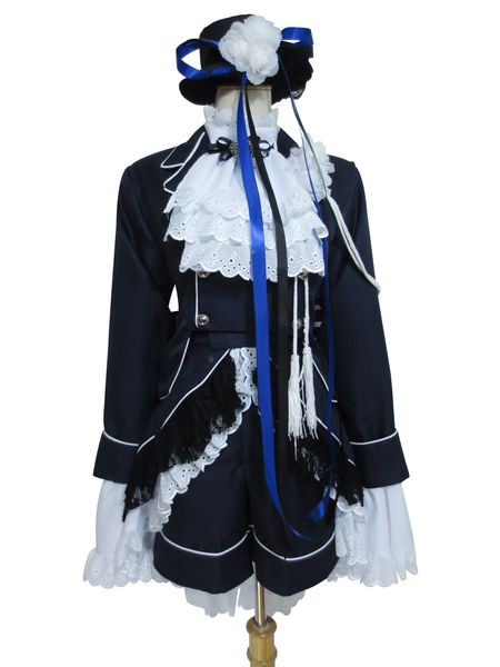 Costume cosplay di Black Butler Ciel Phantomhive blu scuro