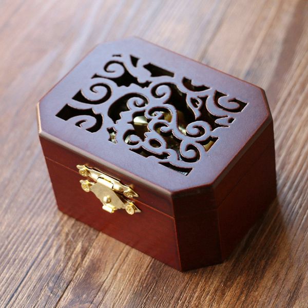 

classical carving style wooden polygon shape music boxes cute gifts