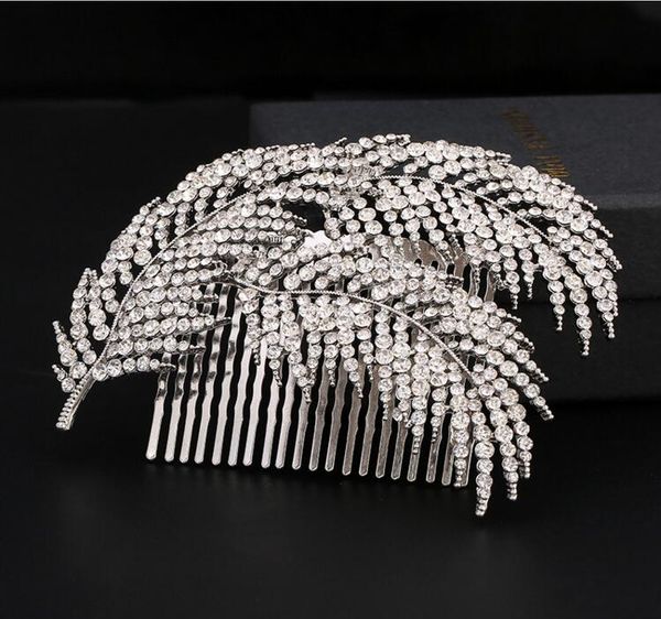 Bride Jewelry Silver Crystal Flower Bride Headdress Soft Chain