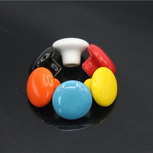 2019 Small Size Candy Color Round Ceramic Drawer Knob Children