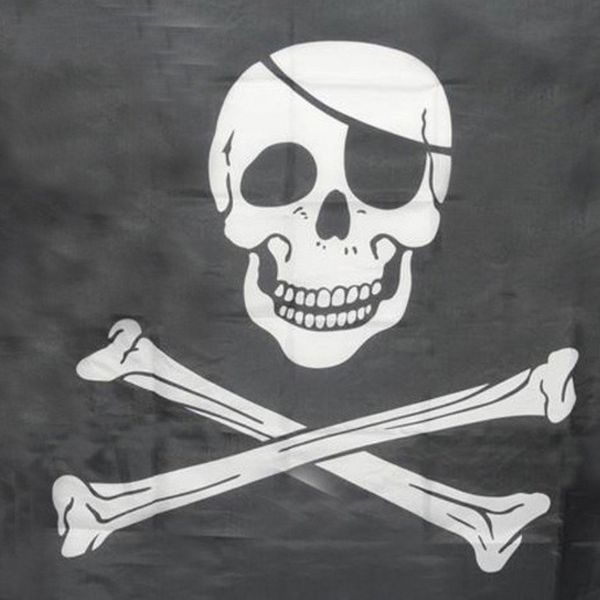 

grand pirate flags skull and crossbones jolly roger pirate flags party banner hanging w/ grommets 5x3ft advertising flags