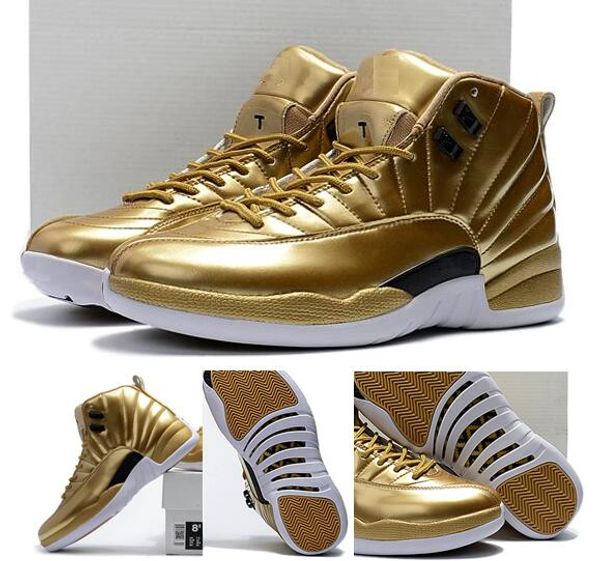 

12 pinnacle metallic gold wholesale 12s metallic gold 12 basketball shoes men size ing