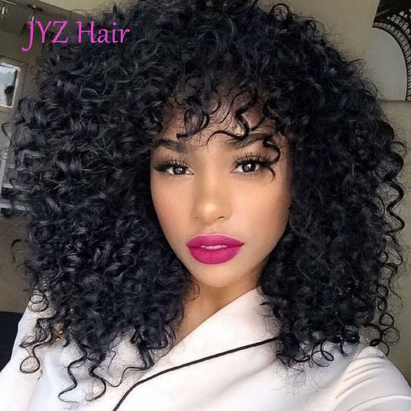

130% density kinky glueless full lace human wigs with baby hair pre plucked natural hairline lace front human hair wigs remy hair wigs, Black;brown