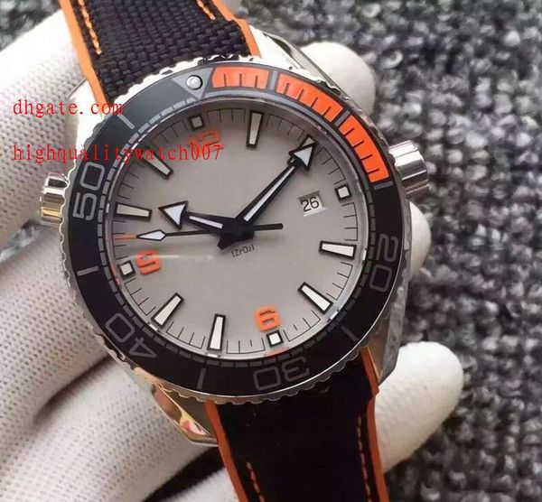 

высокое качество автоматическое оборудование резерв хода 43 мм 215.32.44.21.01.001 белый циферблат черный нейлон браслет идеальный мужские ч, Slivery;brown