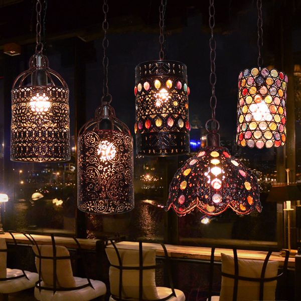 

retro loft national chandelier country creative personality lounge cafe bar bar iron chandelier