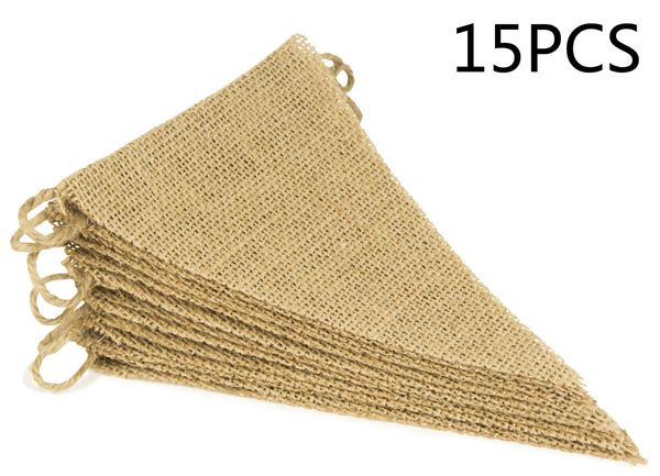 

15pcs burlap banner, diy decoration for wedding and party, 14feet