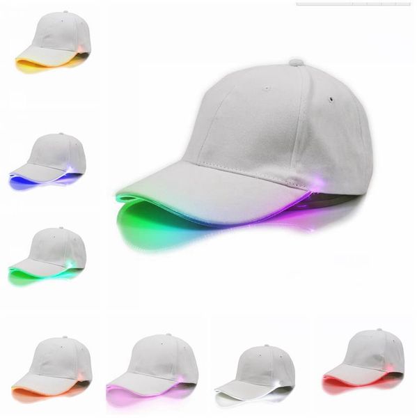

New bright led black white cap glow in dark for reading fi hing jogging light up led port hat ba eball cap chri tma luminou holiday hat