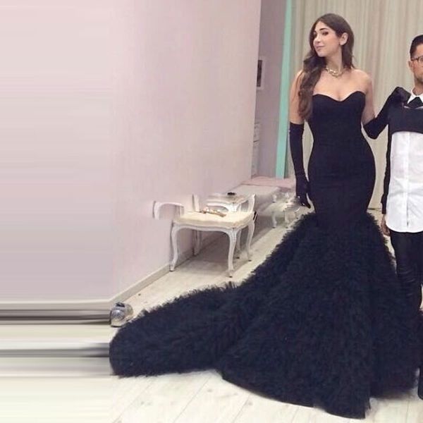 

luxury 2017 black mermaid prom dresses sweetheart tiered tulle prom gowns off the shoulder low back evening dresses with zipper back