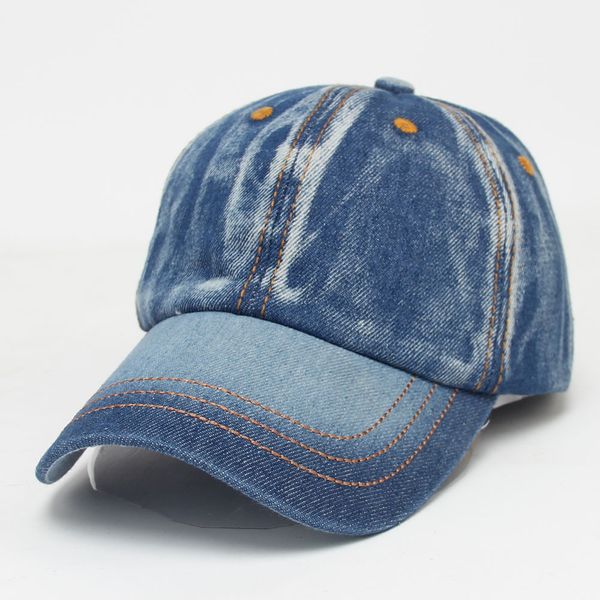 Wholesale- 2016 Retro Jeans Baseball Cap Men Women Snapback Hat olf Hat Adjustable Visor Bone Denim Blank Gorras Casquette Plain Hat