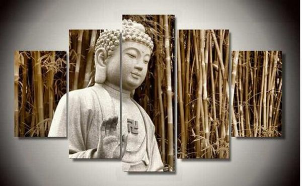 

обрамленное искусство будда живопись современная абстрактная стена холст искусство декор комнаты печать живопись 5 шт. / компл. бесплатная д