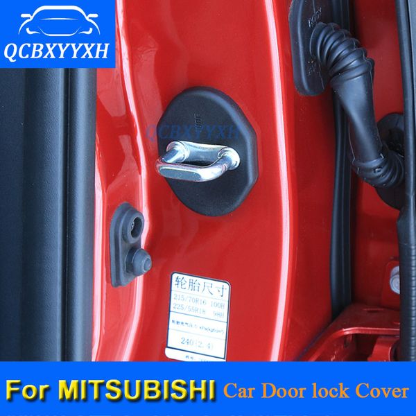 QCBXYYXH 4 Pz/lotto ABS Car Door Lock Coperture Protettive Per Mitsubishi Outlander ASX Fortis Pajero Lancer Gelant Car Styling