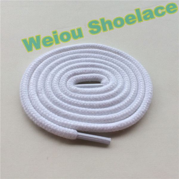 

wellace fashion black white round rope cotton shoelaces sport dress shoe laces for sneakers basketball shoelaces custom design, White;pink