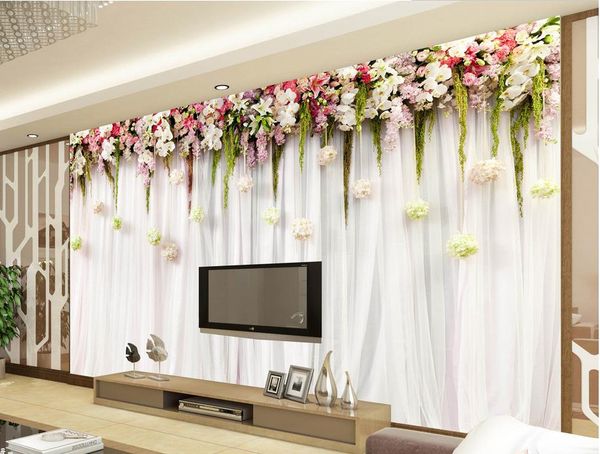

3d flowers flowers vine summer taste simple background wall mural 3d wallpaper 3d wall papers for tv backdrop