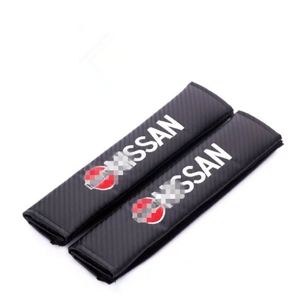 

2017 Горячие 2x Car Carbon Fiber Текстура Ремни безопасности наплечные пластины для Nissan SYLPHY