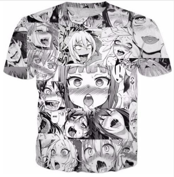 

Новый дизайн женская/мужская классический Ahegao аниме смешно коротким рукавом 3D печать футболка летом случайные t-рубашка s-5XLKK83