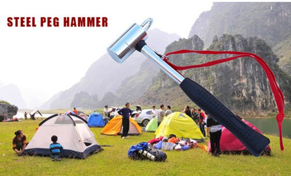 

outdoor aluminum camping hammer multi-function steel peg hammer tent pegs nails accessories tool camp hammer