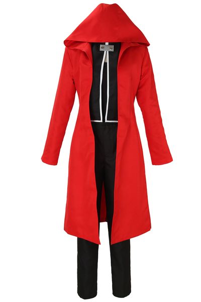 

стальной алхимик хеллоуин костюм эдвард элрик косплей красный полный костюм, Black