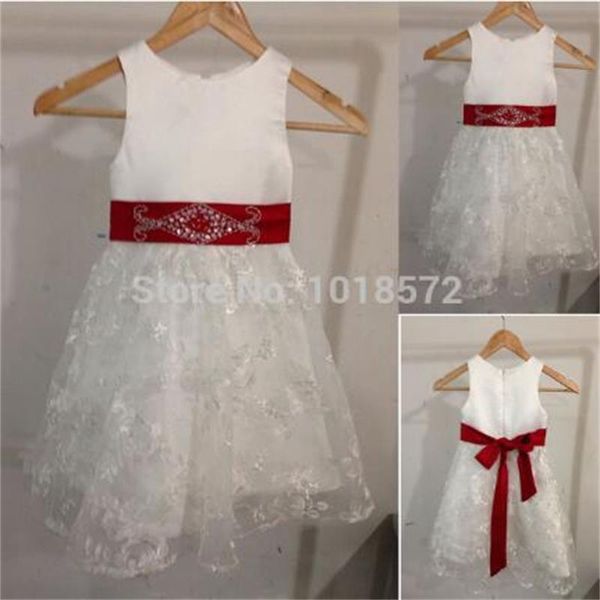 

real flower girl dresses with sashes princess wedding party pageant communion dress for little girls kids/children dress, White;blue