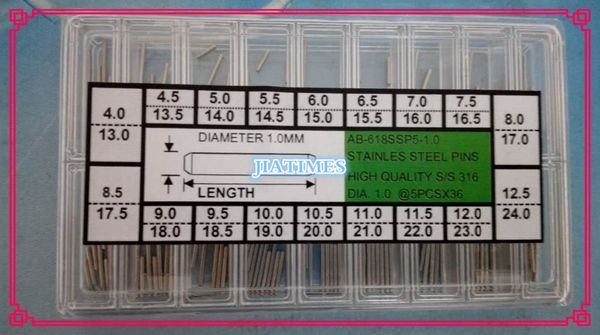 

wholesale- 1 set 1.0mm plain parallel link pins 4mm to 24mmm for watch bracelet strap adjust pin bar