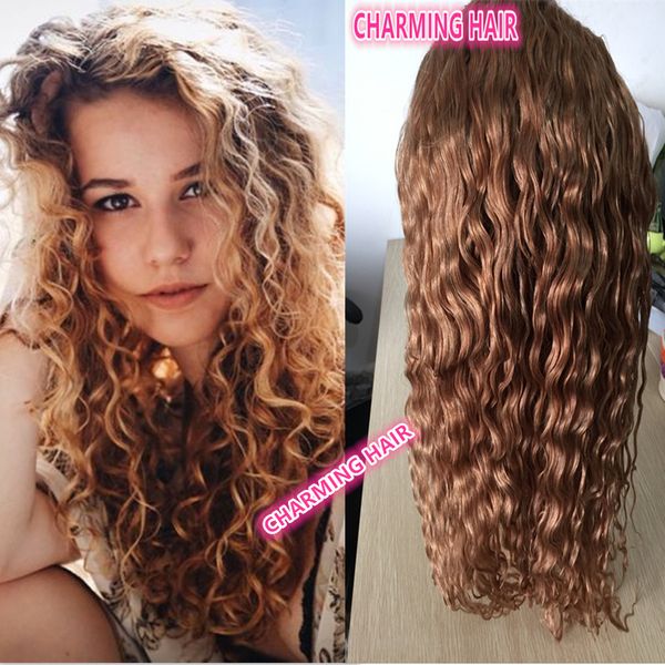 8a Grade 27 Honey Blonde Color Water Wave Indian Human Hair Full