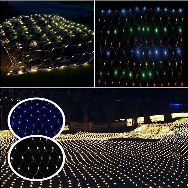 

фея led строка xmas tree чистая сетка занавес потолочный светильник 1.5x1.5 м 96 светодиодов 8 режим вспышки открытый / крытый фестиваль рож